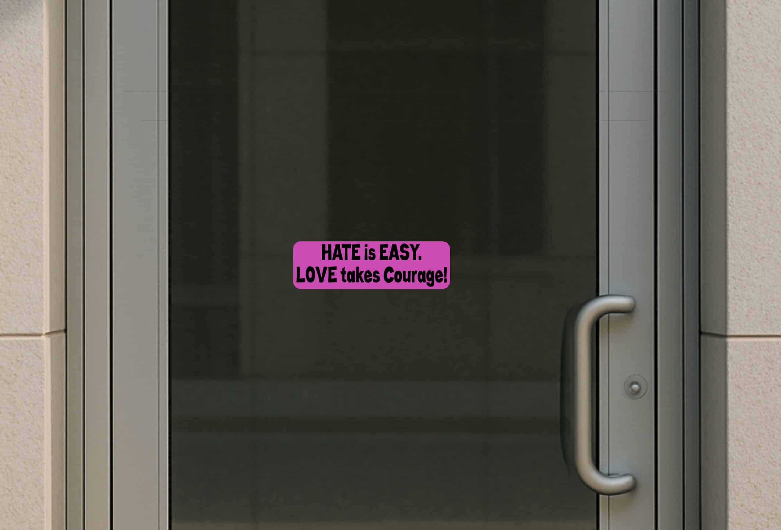 10in x 3in Love Takes Courage Bumper Sticker Window Stickers Vin