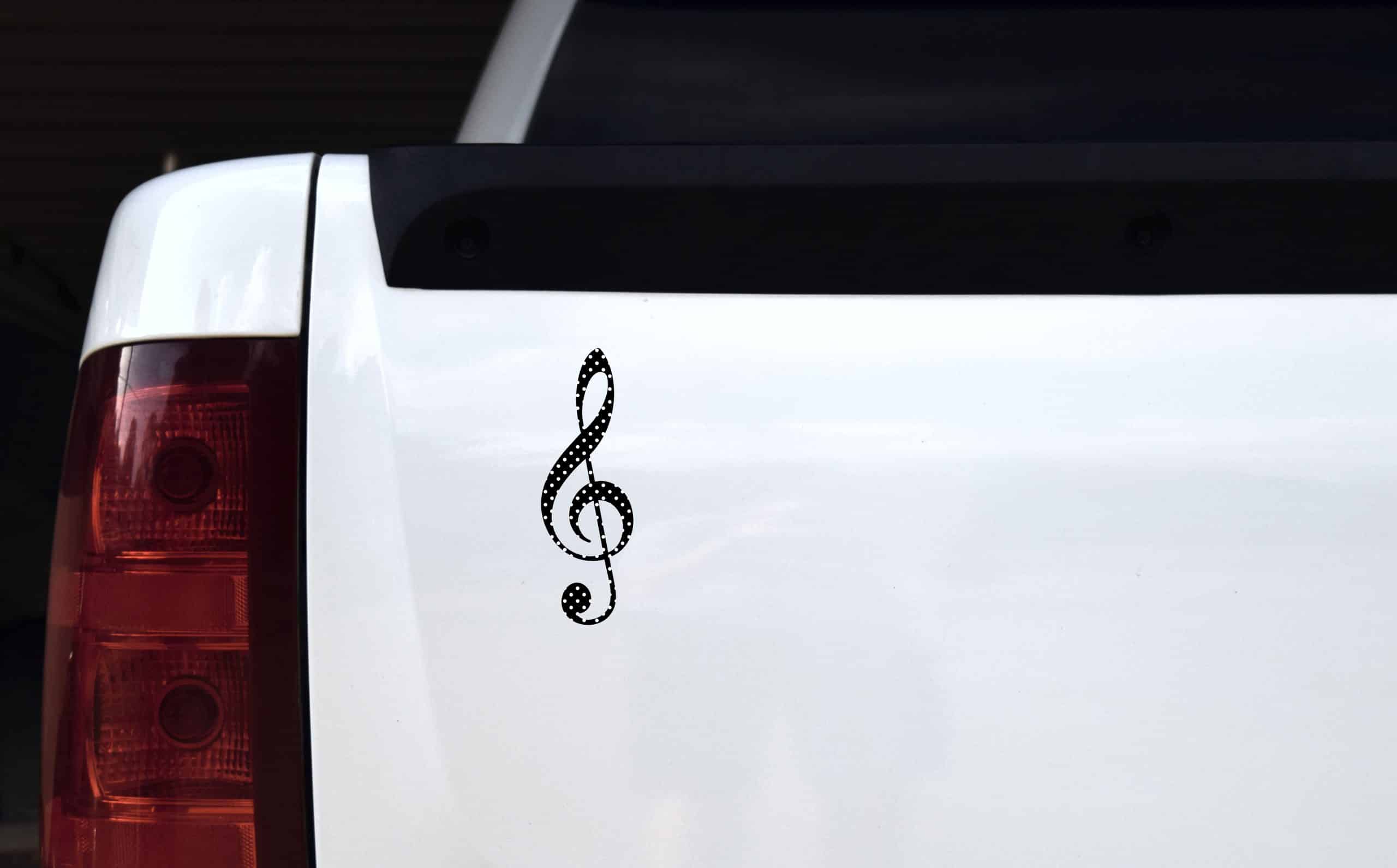 2in x 6in Polka Dot Treble Clef Sticker - Image 3