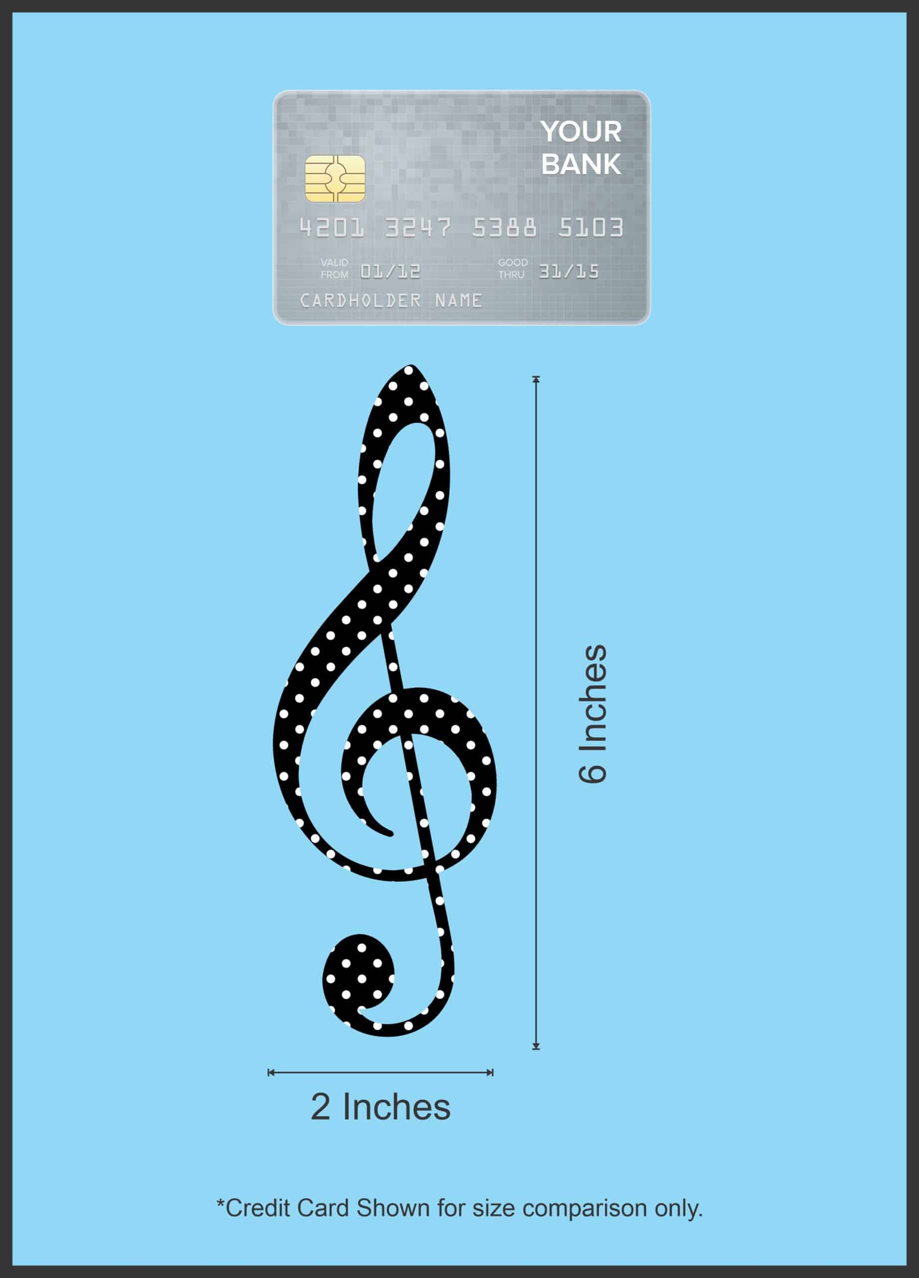 2in x 6in Polka Dot Treble Clef Sticker - Image 4