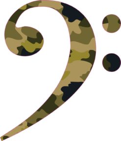 Camouflage Bass Clef Sticker