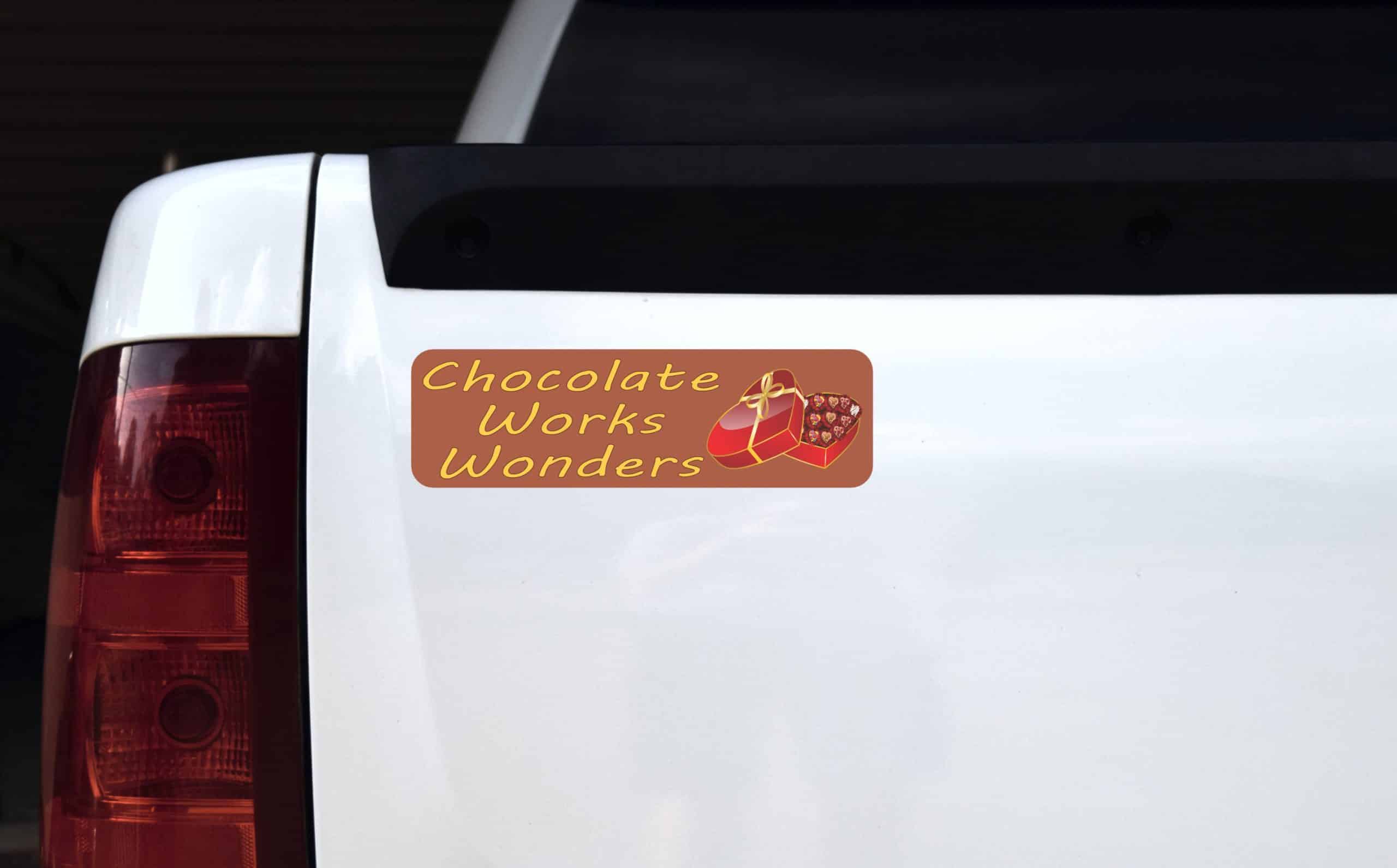 10in x 3in Chocolate Works Wonders Valentines Magnet Valentine Magnets - Image 3