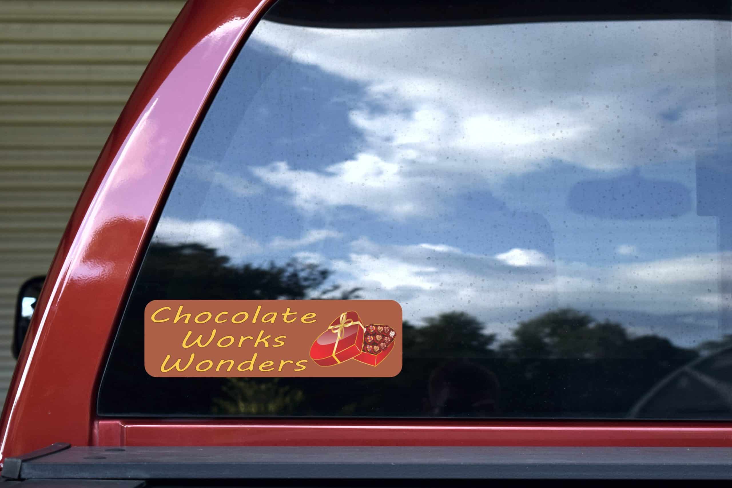 10in x 3in Chocolate Works Wonders Valentines Sticker Valentine Stickers - Image 5