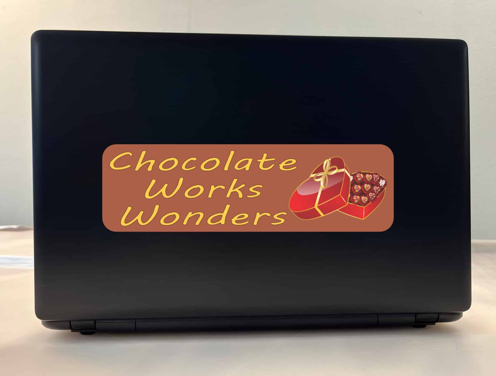 10in x 3in Chocolate Works Wonders Valentines Sticker Valentine Stickers - Image 3
