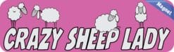 10in x 3in Crazy Sheep Lady Vinyl Bumper Magnet Ewe  Window Lamb Magnets