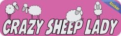 10in x 3in Crazy Sheep Lady Vinyl Bumper Sticker Ewe Decal Window Lamb stickers Decals