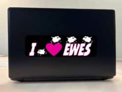 10in x 3in I Love Ewes Vinyl Bumper Sticker Sheep Decal Window Lamb stickers Decals