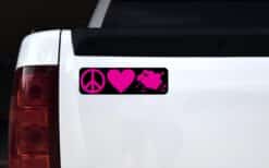 10in x 3in Peace Love Sheep Heart Dark Purple Vinyl Bumper Sticker Lamb Decal Window Ewe stickers Decals