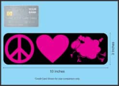 10in x 3in Peace Love Sheep Heart Dark Purple Vinyl Bumper Sticker Lamb Decal Window Ewe stickers Decals