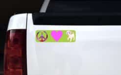 10in x 3in Peace Love Lamb Heart Vinyl Bumper Magnet Ewe  Window Sheep Magnets