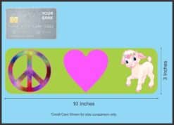 10in x 3in Peace Love Lamb Bumper Sticker