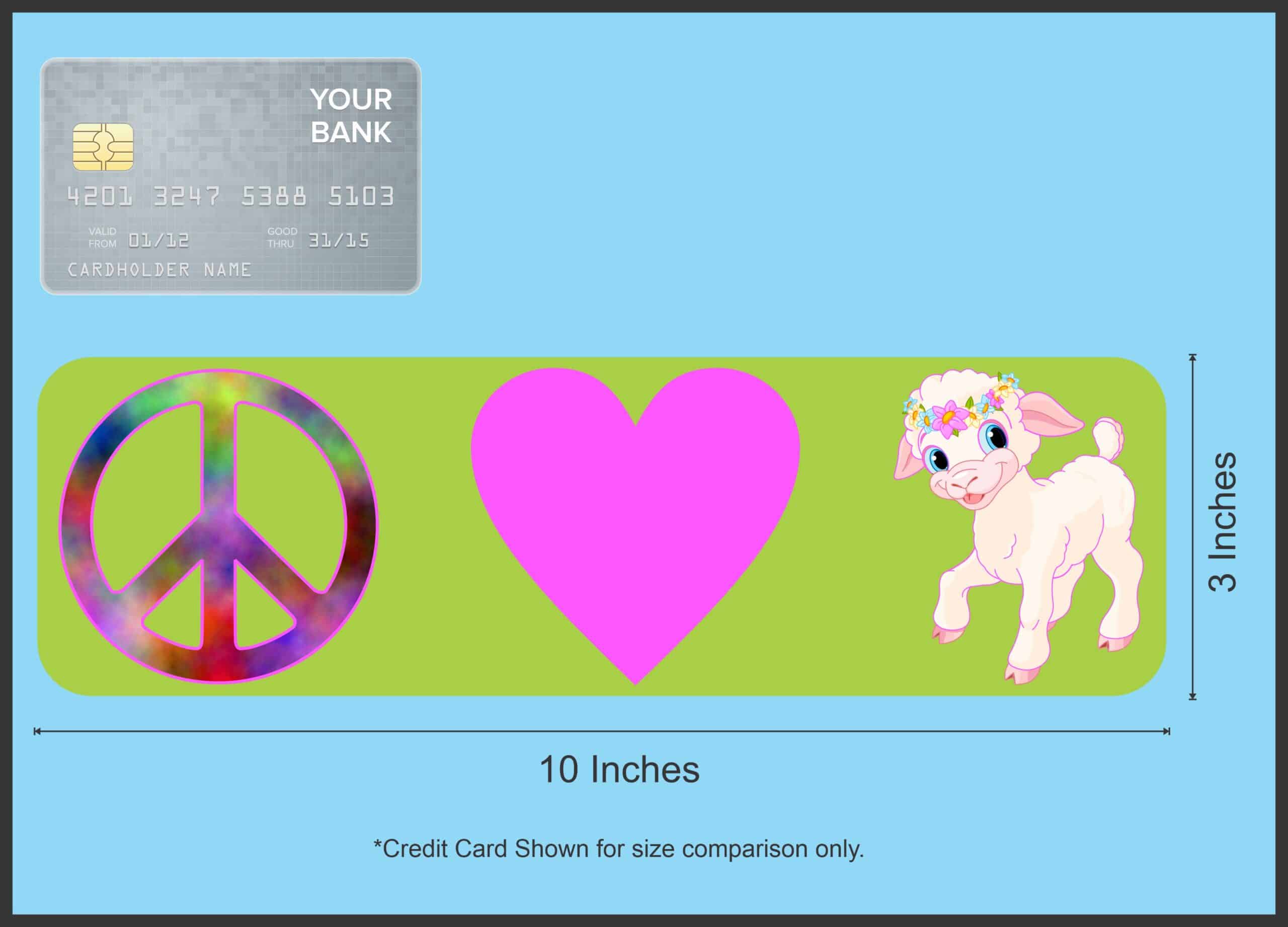 10in x 3in Peace Love Lamb Bumper Sticker