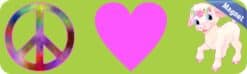 10in x 3in Peace Love Lamb Heart Vinyl Bumper Magnet Ewe  Window Sheep Magnets