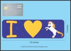 10in x 3in I Love Unicorns Heart Stickers Vinyl Bumper Sticker Decal