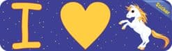 10in x 3in I Love Unicorns Heart Stickers Vinyl Bumper Sticker Decal