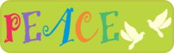 10in x 3in Doves Peace Bumper Sticker