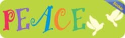10in x 3in Doves Peace Bumper Sticker