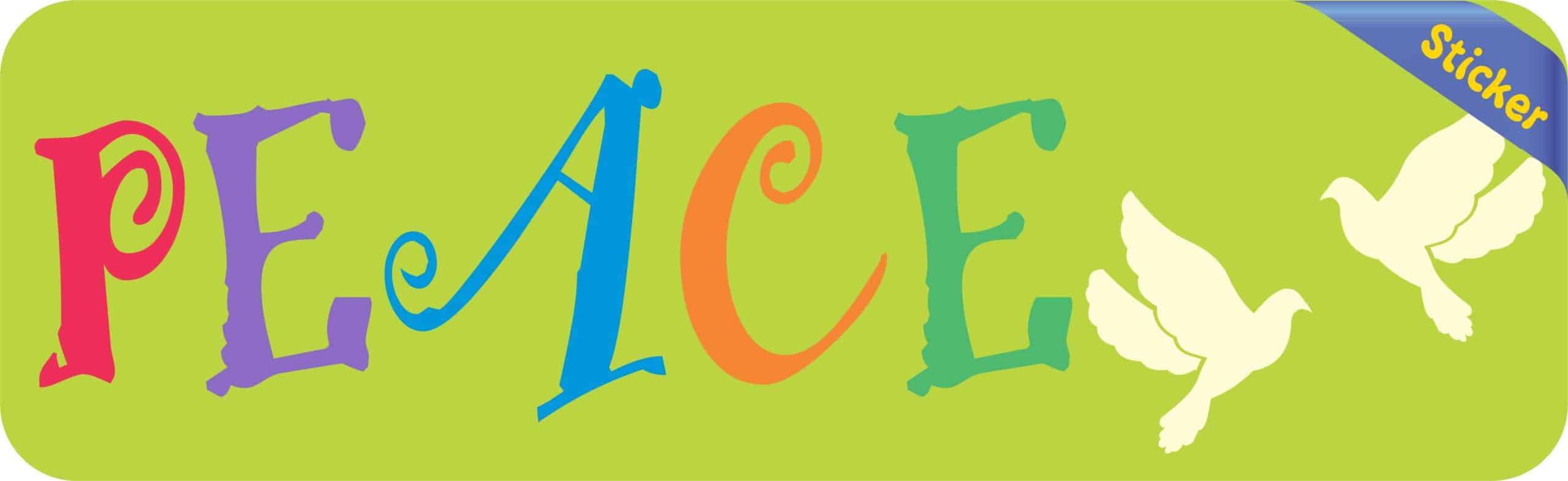 10in x 3in Doves Peace Bumper Sticker