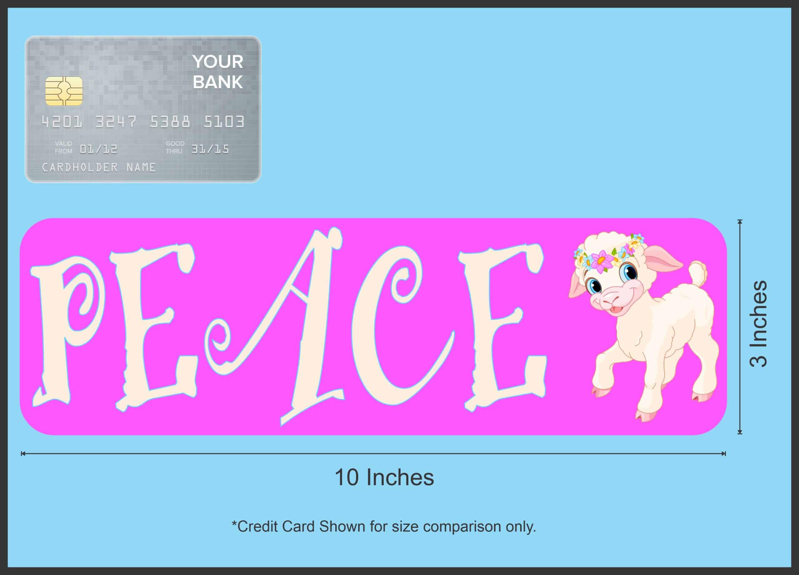 10in x 3in Peace Lamb Sheep Vinyl Vehicle Bumper Magnet Car Window Magnets