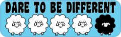 10in x 3in Dare To Be Different Lamb Sheep Vinyl Vehicle Bumper Sticker Car Decal Window Stickers Decals