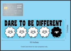 10in x 3in Dare To Be Different Lamb Sheep Vinyl Vehicle Bumper Sticker Car Decal Window Stickers Decals