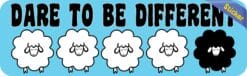 10in x 3in Dare To Be Different Lamb Sheep Vinyl Vehicle Bumper Sticker Car Decal Window Stickers Decals