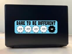 10in x 3in Dare To Be Different Lamb Sheep Vinyl Vehicle Bumper Sticker Car Decal Window Stickers Decals