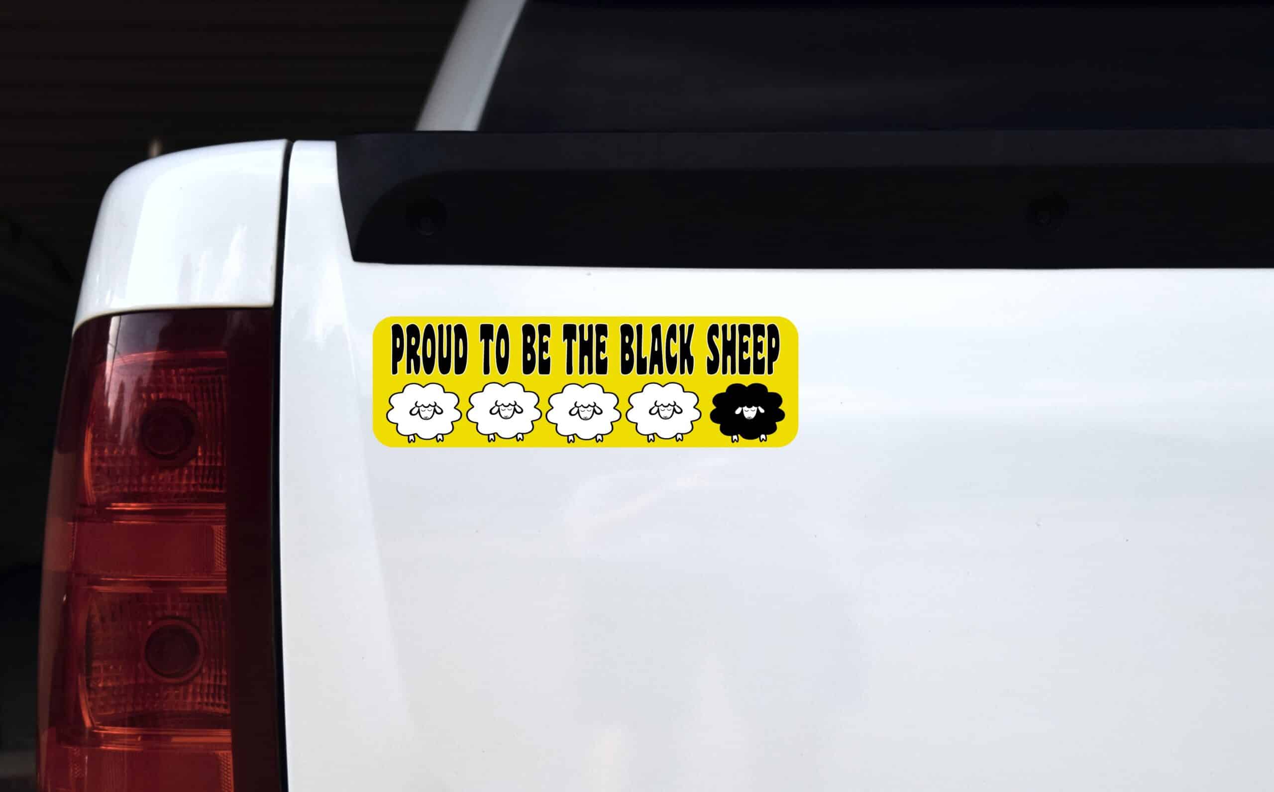 10in x 3in Proud To Be The Black Sheep Magnet