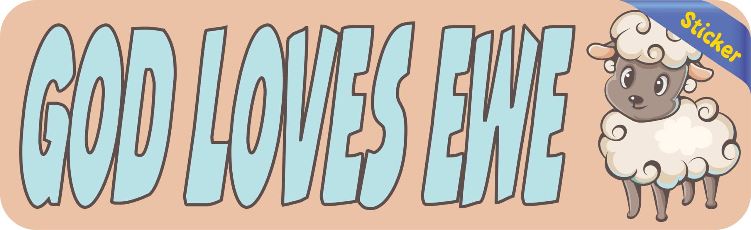 10in x 3in God Loves Ewe Bumper Sticker