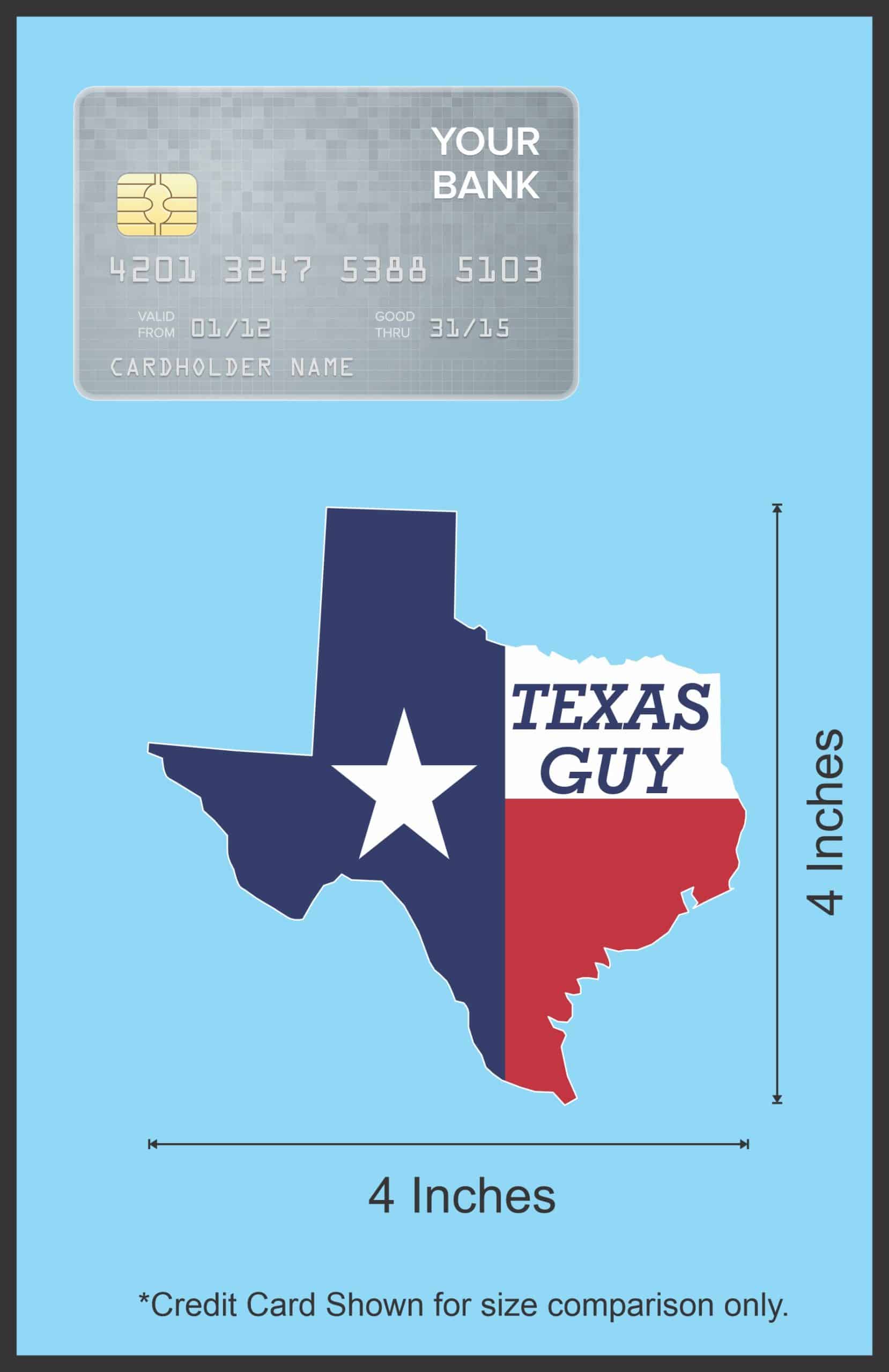 4in x 4in Die Cut Texas Stickers State Flag Texas Guy Bumper Sticker - Image 6