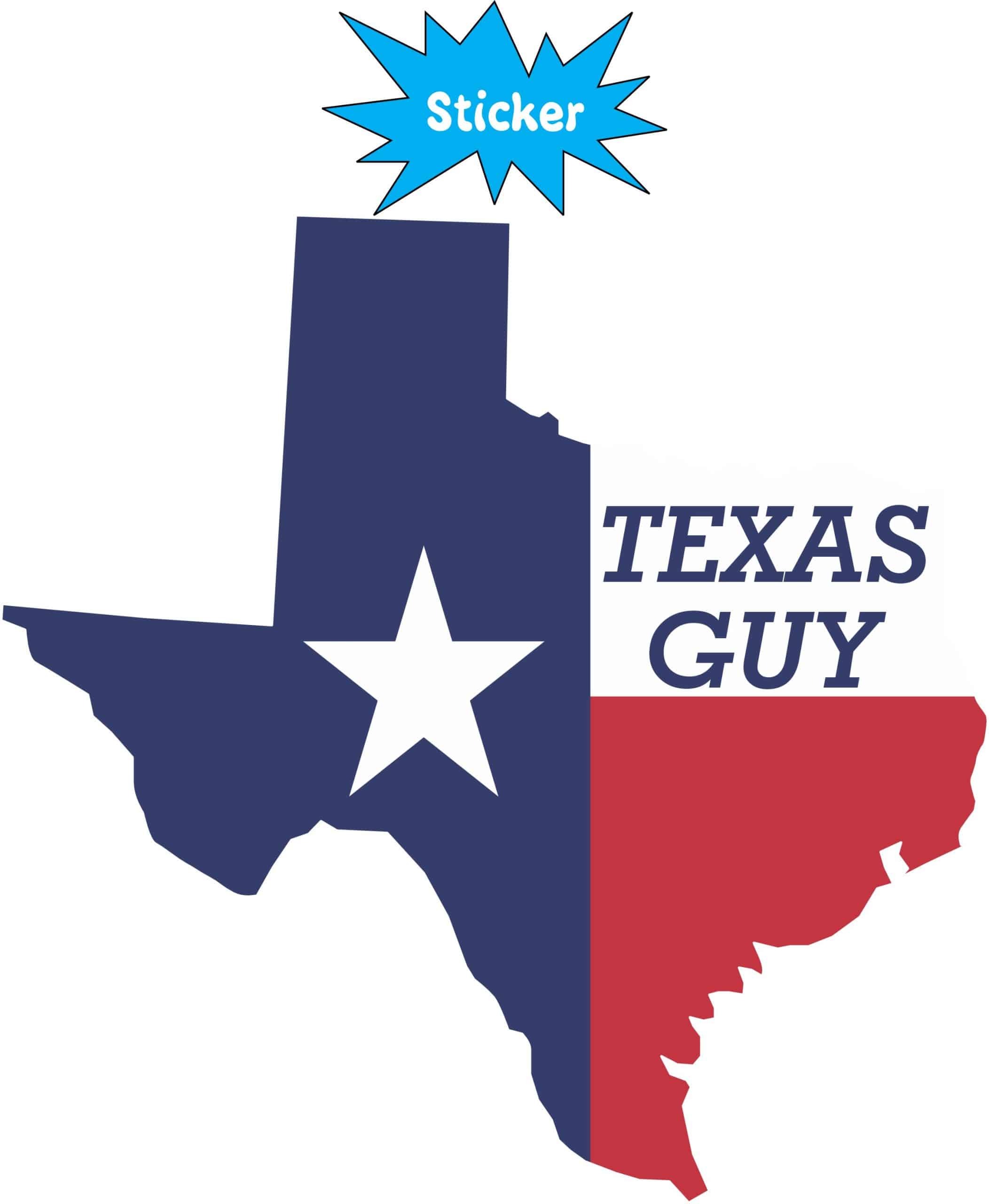 4in x 4in Die Cut Texas Stickers State Flag Texas Guy Bumper Sticker - Image 2