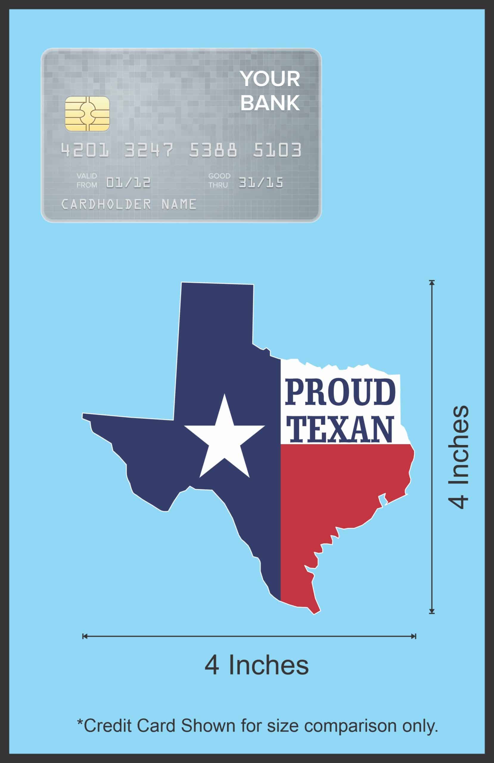 4in x 4in Die Cut Texas Stickers State Flag Proud Texan Bumper Sticker - Image 6