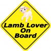 Lamb Lover On Board Sticker