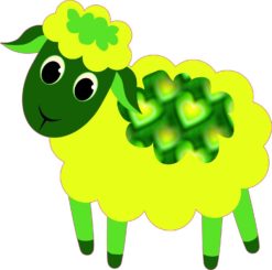 5in x 5in Left Facing Green Heart Sheep Bumper Lamb Sticker Stickers Vinyl Ewe Window Decal Decals