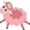 Pink Dark Light Sheep Stickers