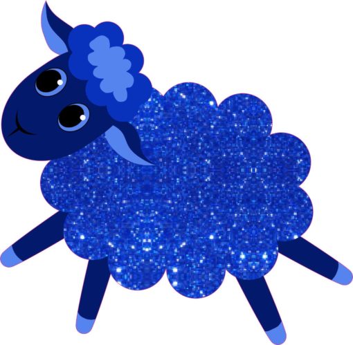 Blue Night Sky Sparkly Sheep Stickers