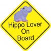 Hippo Lover On Board Sticker