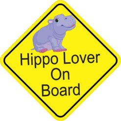 Hippo Lover On Board Sticker