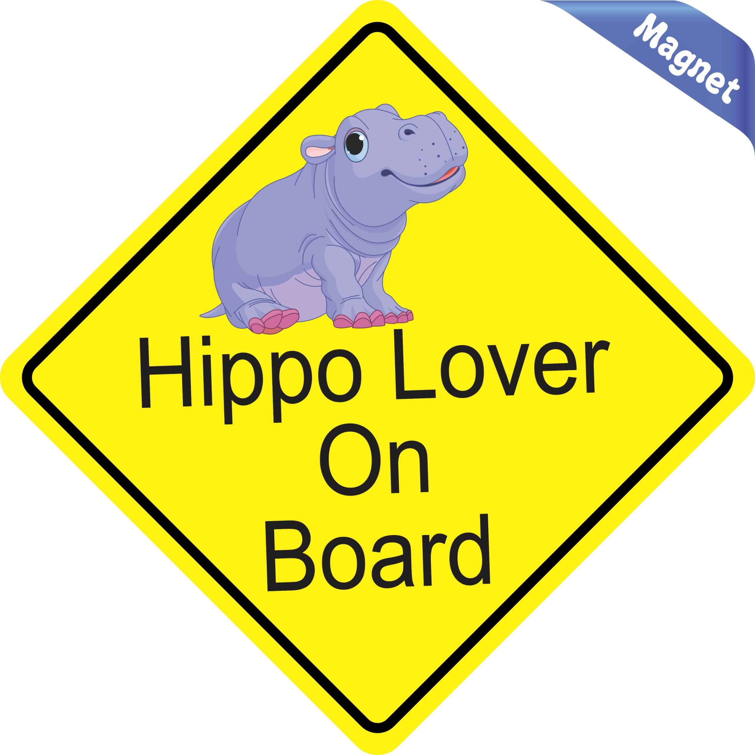 6in x 6in Hippo Lover On Board Magnet - Image 2