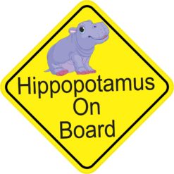 Hippopotamus On Board Sticker