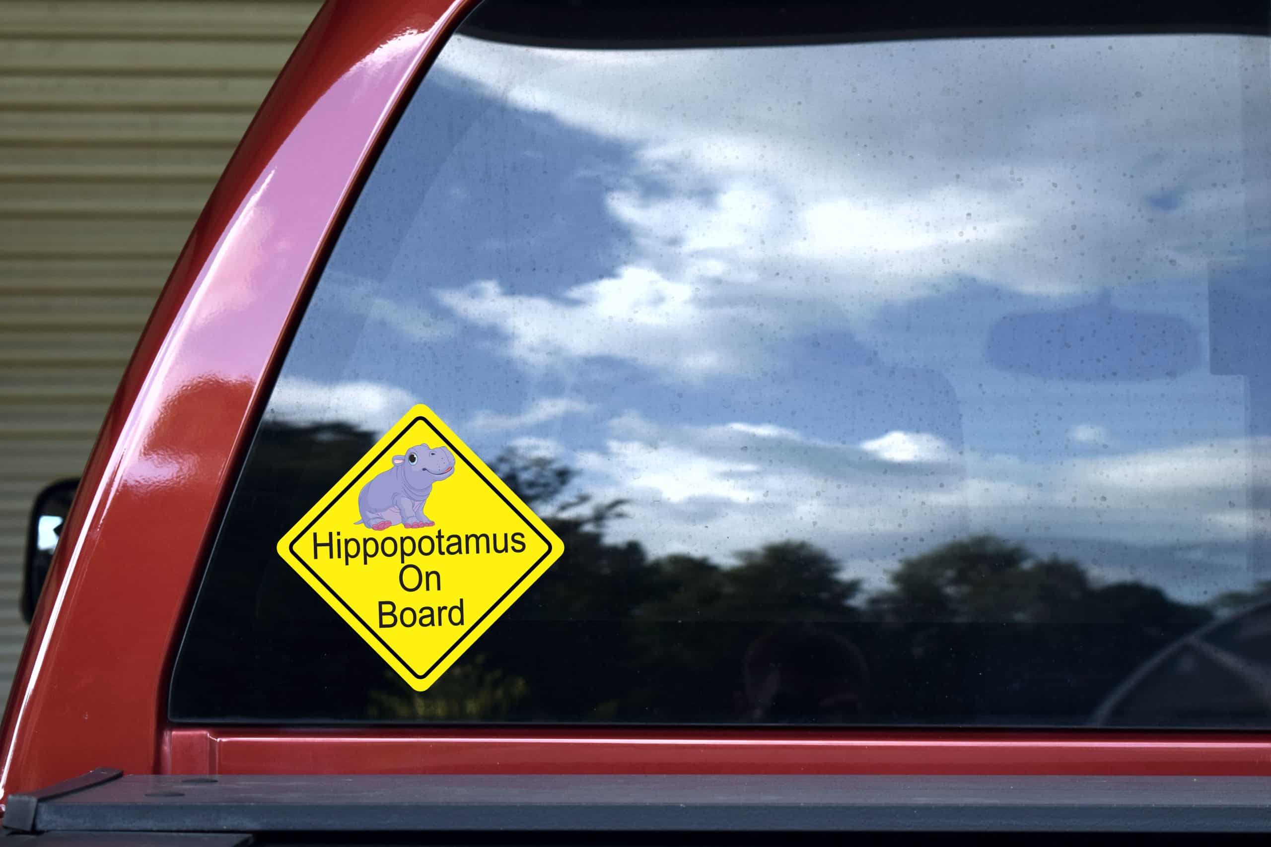 Hippopotamus On Board Sticker