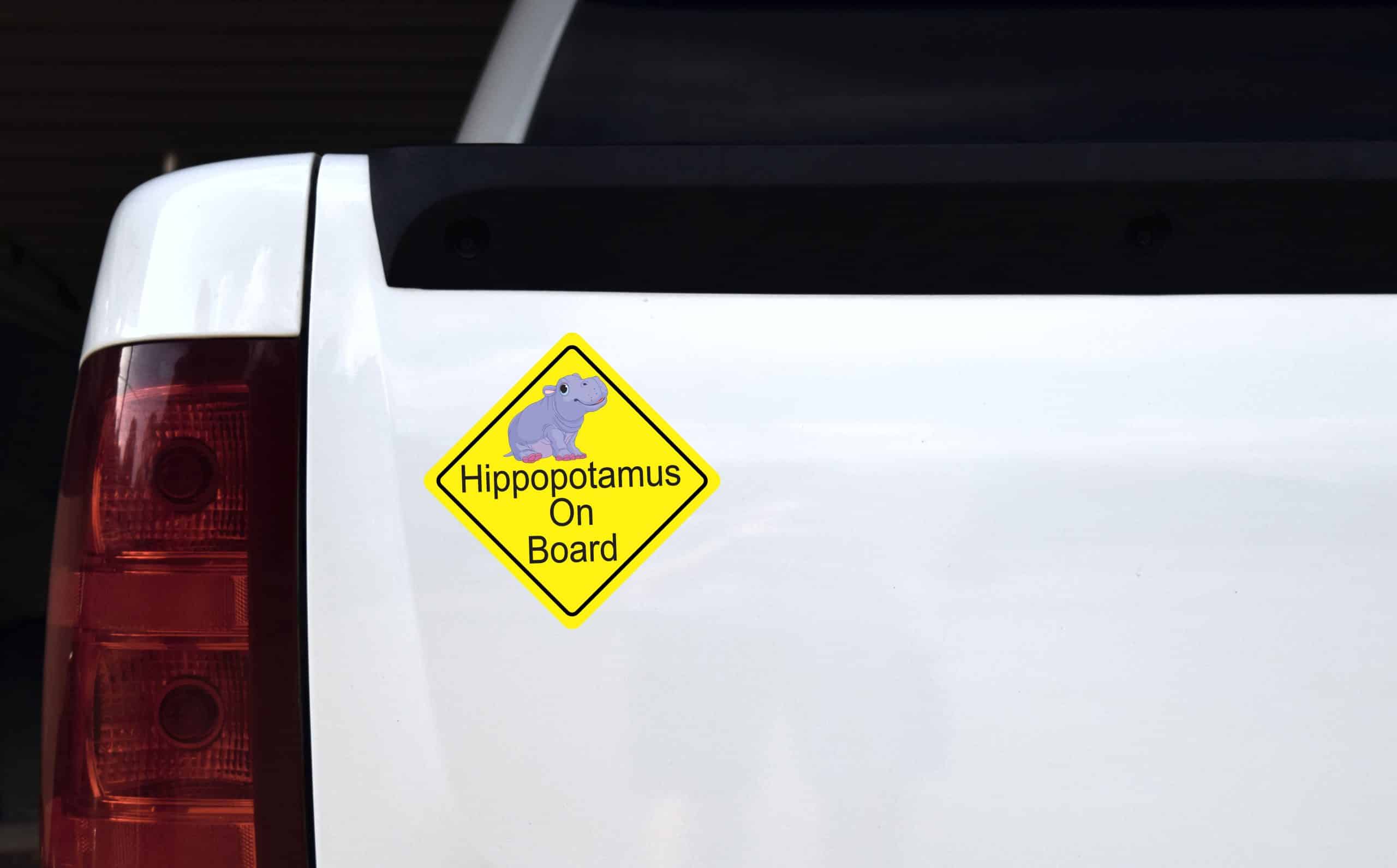 Hippopotamus On Board Sticker