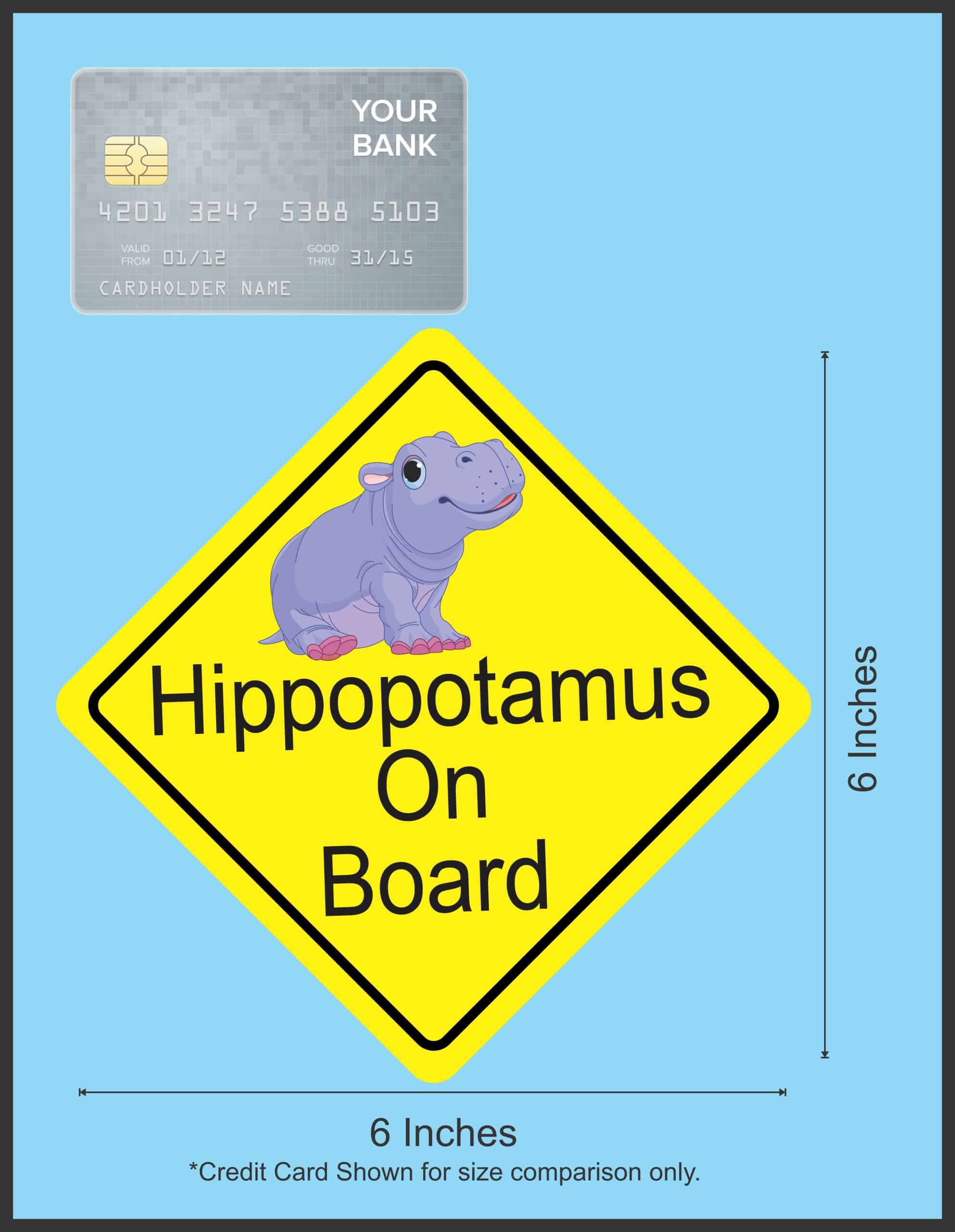 Hippopotamus On Board Sticker