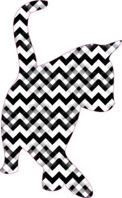 2.5inx5in Chevron Cat Car Decals Silhouette Bumper Sticker Stickers Decal