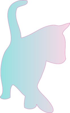 Pink Blue Cat Car Decals