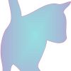 Blue Fade Cat Car Decals