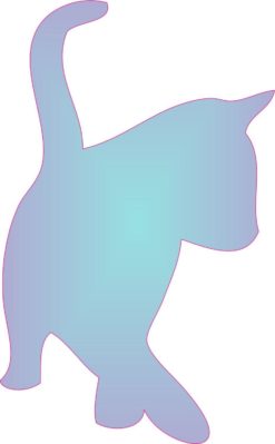 Blue Fade Cat Car Decals