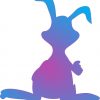Blue Pink Fade Rabbit Car Decals
