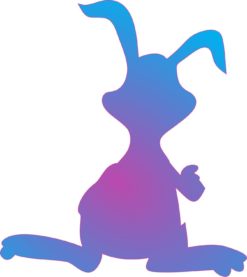 Blue Pink Fade Rabbit Car Decals