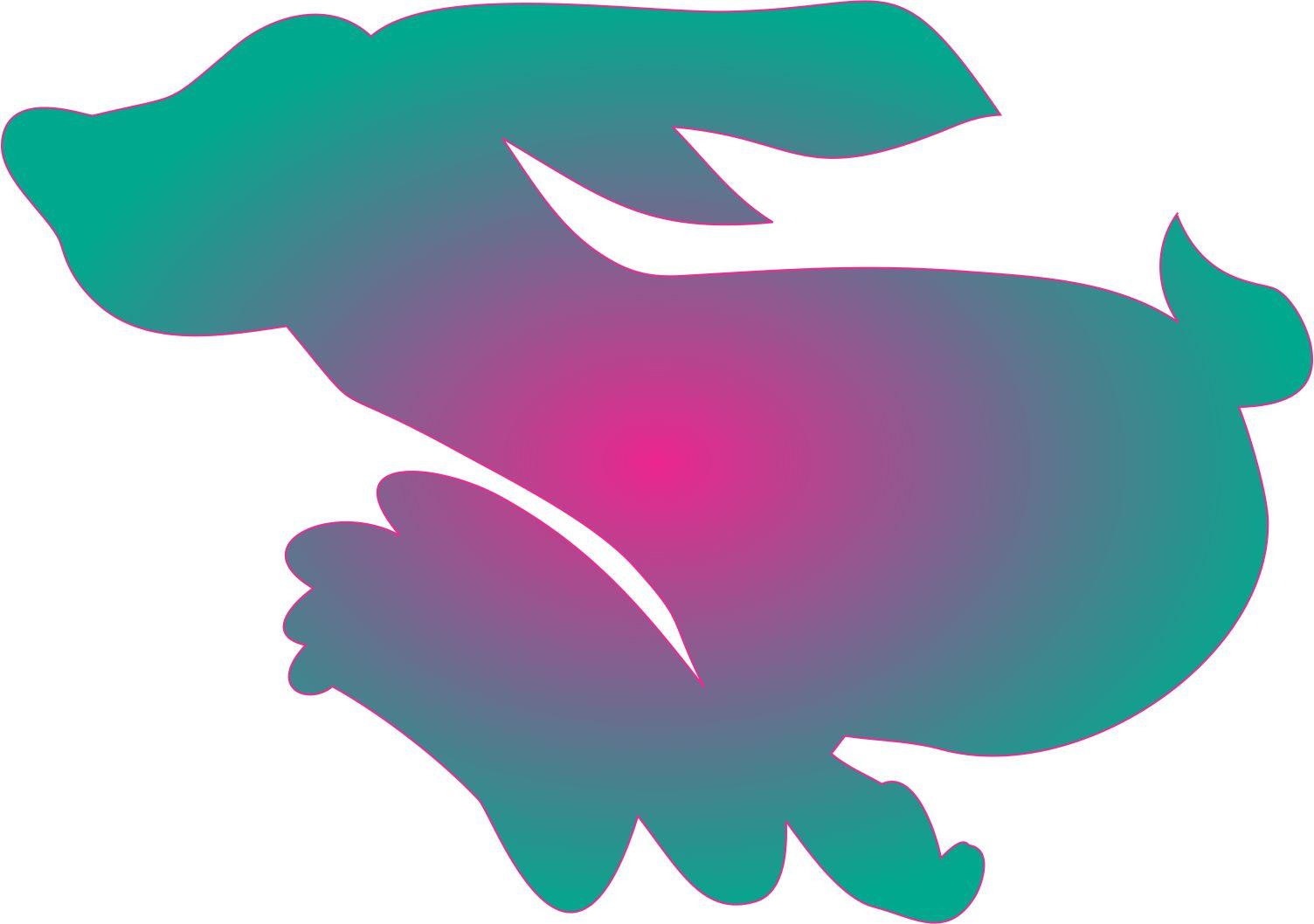 Fade Pink Blue Rabbit Car Decals