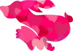Running Pink Rabbit Car Decals